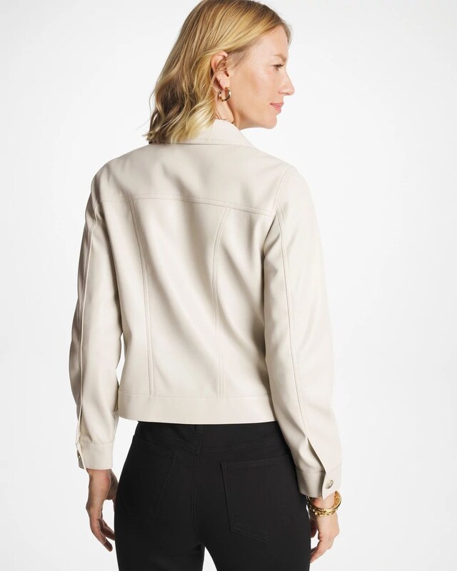 Faux Leather Trucker Jacket - image 3